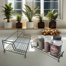 2 - Tier Kitchen Bathroom Organizer Spice Rack With Paper Towel Holder, Wall MountedFreestanding Metal Shelf Countertop Cabinet Pantry Shower Storage, 3 Removable Hooks Gifts, 2 Pack - Negro mejorado. - Ver 6