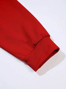 2026 New Year Cotton Sweatshirt Plus Size Love Print Sweatshirt, Casual Long Sleeve Round Neck Pullover Sweatshirt, Women's Plus Size Clothing Loose And Comfortable Winter Clothes For Women - [紅色的] - 查看 5