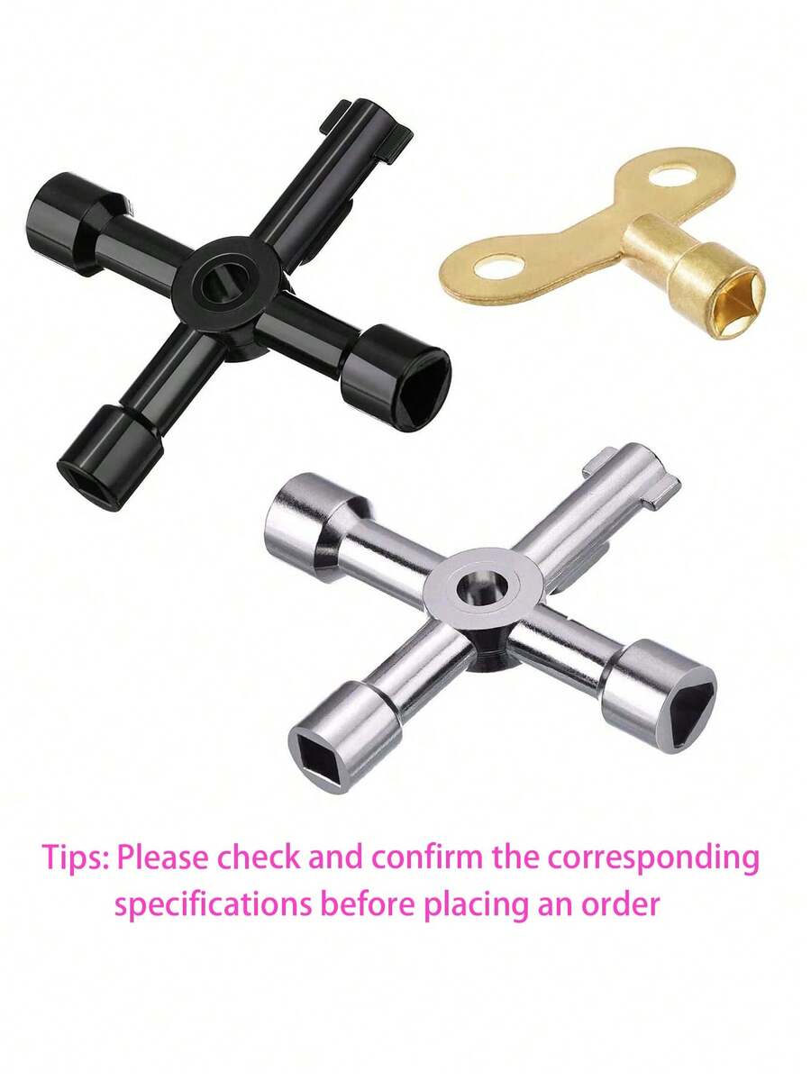 2 件实用钥匙工具套装，包括管扳手、十字扳手、水龙头扳手、水龙头、电梯、电气柜、水表阀门、燃气表和电表的多功能维修工具