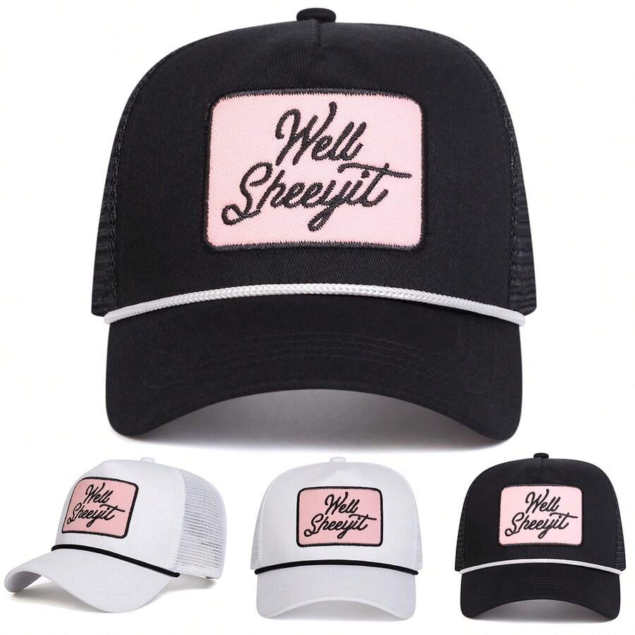 1Piece Men Letter Embroidered Baseball Cap Outdoor Adjustable Sunscreen Leisure Hat Spring Autumn Travel Tourism Beach Vacation - 彩色 - 查看 1