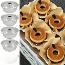 1 件/4 件/8 件，4.5 英寸天使空心蛋糕模具、烤盘、铝合金不粘甜甜圈模具、易于清洁、耐热烤箱、非常适合精致甜点、烘焙必备品，非常适合圣诞节、万圣节和情人节。