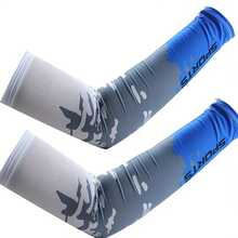 1 par de mangas protectoras contra el sol , con bloqueo UV, transpirables y elásticas de seda, adecuadas para deportes al aire libre, conducir, viajar en primavera y verano, cubren los brazos, guantes blancos, calentadores de brazos, atuendos de otoño, disfraces de Halloween, manga negra - RJ - Ver 5