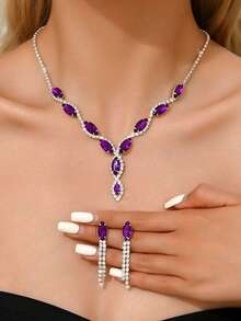 4-częściowy zestaw damskiej torebki kopertówki z kwiatowym wzorem i cekinami, na ramię, naszyjnik, kolczyki, bransoletka, luksusowy zestaw biżuterii