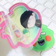 1pc Mob Psycho 100 Cartoon Dimpled Shaker Keychain, Acrylic Shaker Pendant For Backpack - Multicolor - View 1