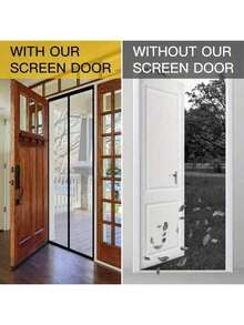 Magnetic Mesh Screen Door, Magnetic Curtain, Self-Sealing Thickened Mesh Partition, Effectively Blocks Mosquitoes, Suitable For Indoor And Outdoor Use, Can Be Used As Indoor Partition, Applicable To Bedroom, Wardrobe Door, Perfect Gift For Women, Also Suitable For Balcony, Office, Bathroom, Living Room, Bedroom, Wedding, Kitchen, Dorm, Home Decor, Ideal Choice For Bathroom Accessories, Autumn Decor, Furniture, Curtains, Mosquito Net - Multicolor - View 5