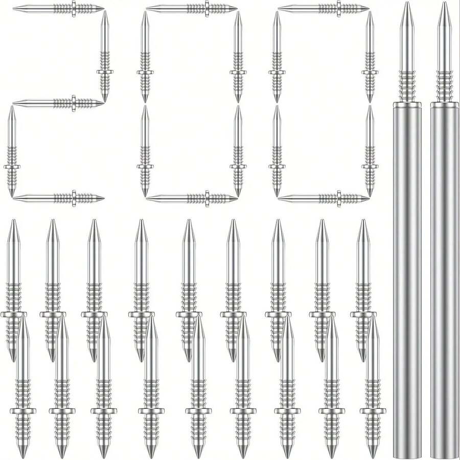 500 Pcs Skirting Board Nails, Double-Head Skirting Thread Seamless Nails, Double Headed No Trace Nails, Invisible Security Screws Skirting Line Nails - View #11