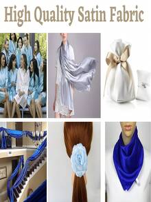 1 mảnh vải satin mềm mại, mượt mà dùng cho váy cưới cô dâu, đồ thủ công thời trang, quần áo, trang trí, may vá - Hoa hồng vàng - Xem 6