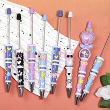 5pcs New Style Cartoon Macaroon Hand-Painted Bow Heart Bead Pen DIY High Value Simple Bead Rotating Cute Bead Pen - Bút hạt vẽ tay - Xem 8
