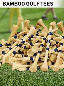 Paquete de 50 Piezas de Tees de Golf de 3 Tamaños de Madera de Bambú, Soporte talla grande Duradero y Estable para Bolas de Golf, Accesorios de Golf al por Mayor Personalizados, Envío Directo