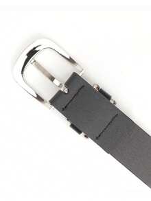 女士简约时尚百搭腰带，经典款，可搭配牛仔裤、连衣裙，金属扣设计，纯色优雅腰部配饰，日常通勤腰部装饰 - 時尚皮帶 - 查看 4