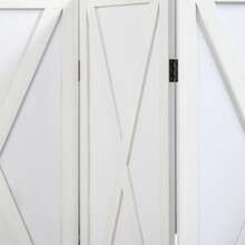 HOMCOM 3 Panel Room Divider, 5.6 Ft Folding Privacy Screen, Freestanding Wooden Wall Partition For Bedroom, Office, White