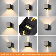 Lámparas de Pared para Interior y Exterior, Lámparas de Pared Impermeable, 12W LED Apliques de Pared, Ángulo de Haz Ajustable Hacia Arriba y Hacia Abajo, IP65 Impermeable, Luz Calida (4 PCS) - 1 - Ver 2