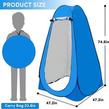 Carpa de Ducha para Acampar, Tienda de Campaa de Privacidad Desplegable para Ducha, Bao Portatil Acampar para Adultos Camping Ligero, para Ampamento, Caminar, Viajar a la Playa Junto al Mar - Azul - Ver 3