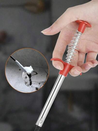 4-Claw Grabber Drain Cleaner, Flexible Hand Held Drain Catcher, Garbage Tongs, Drain Clog Remover Tool For Bathroom,Metal Four-Claw Hook Drain Unblocker, Manual Toilet Clog Remover, Hair Grabber Cleaning Tool For Bathroom, Kitchen, And Toilet - No Electricity Or Batteries Required
