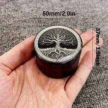 2/2.5英寸金属树形草药研磨器 4层研钵手动研杵研磨器 Bohoi 树形锌合金粉碎机烟草草研磨器香烟雪茄工具吸烟配件礼品 - 彩色 - 查看 7