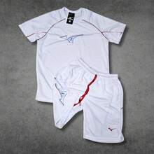 Men's Dry-Fit Shirt + Drifit Short Set Logo Silk - 白色 - 查看 9