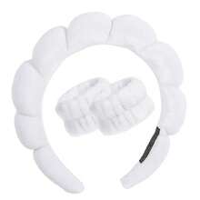 Dây đeo cổ tay giặt bằng sợi nhỏ thời trang Scrunchies Băng đô phồng Băng đô bọt biển dùng để rửa mặt, trang điểm khi tắm, chăm sóc da - Nhiều màu - Xem 8
