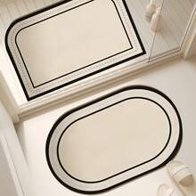 Bathroom Mat, Silica Gel Quick Dry Non-Slip Shower Mat, Easy Care Bathroom Carpet - Beige - View 4