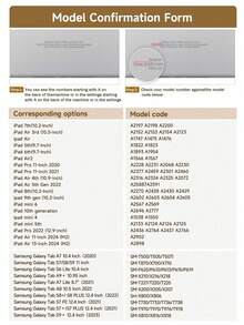 豹纹樱桃图案保护套，兼容 iPad (A16) 第 11 代 11 英寸 2025、iPad 10.2/Mini6/Mini7/9.7 英寸、Galaxy Tab A9 Plus 平板电脑，3+Y 可折叠防弯折，硅胶加固边角，自动唤醒/睡眠，内置笔槽，多角度折叠支架 - 完美日常保护，时尚简约图案。 - 彩色 - 查看 11