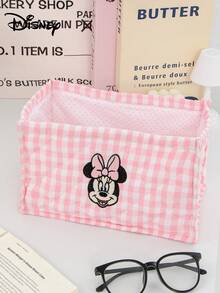 Disney 1个装大容量化妆篮，绣有米妮米奇图案，桌面收纳篮，办公杂物收纳篮，桌面收纳篮，化妆品收纳篮，护肤品收纳篮，婚礼伴娘礼物，妈妈礼物，生日礼物，送给朋友和老师的礼物，家居装饰，浴室客厅卧室装饰。