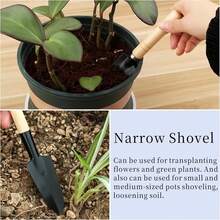 AUNMAS Kit de Pala de Pala, Kit de Herramientas de jardinería Profesional con Palas de rastrillo de jardín para Maceta para trasplante - 1 - Ver 4