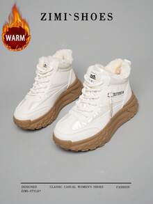 1 Pair High Quality Women's Winter Multifunctional Fashion Casual Thermal Lined Thick Sole High-Top Snow Boots, Outdoor Sports Casual Shoes For Daily Wear