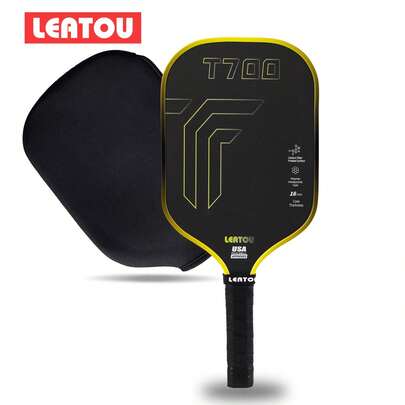 T700 Carbon Fiber Pickball,High Rotation, High Elasticity,Comfortable Grip,Sanded Surface Layer,Protective Protective Flange,Gift A Tennis Racket Case,Suitable For Both Men And Women, High-Quality Construction,16mm Racket PP Cellular Self-Reflection,Wicking Handle, Shock-Absorbing And Comfortable.