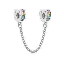 1pc Fashionable Personalized Silver, Gold, Rose Gold Multi-Element Heart Charm, Suitable For DIY Bracelet, Bangle, Anklet, Safety Chain Pendant - Chain - View 23