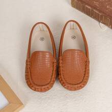 1 Pair Boys' Simple Fashion Flat Loafers - Brown - View 5