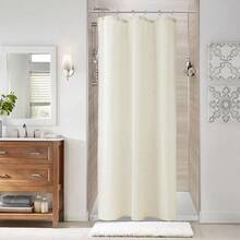 Ivory Linen Shower Curtain, Cloth Textured Fabric Shower Curtain Set With Hooks, Simple Elegant Modern Farmhouse Country Ultra Thick Bath Curtains For Bathroom,Water Repellent,36x72{"Color_name":"Ivory","Size_name":"36\"Wx72\"L(Packof1)"} - 多色1 - 查看 1