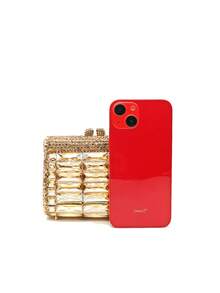 Mini Square Gold Crystal Rhinestone Evening Bag, Metallic Hollow-Out Crystal Clutch, Luxury Full Diamond/Crystal Handbag, Suitable For Weddings, Parties And Galas, Exquisite Gift Box Packaging, Makes A Great Gift - Gold - View 5