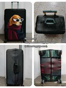 1个300克/平方米动物印花加厚行李箱，非常适合商务旅行、度假、旅行、托运行李和返校旅行。适用于20-28英寸的行李箱。行李箱罩，旅行箱罩，防尘罩，适合旅行度假。 - 彩色 - 查看 8