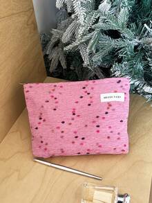AGG, Cute Colorful Polka Dot Fabric Makeup Bag, Zipper Portable Cosmetic Storage Bag, Suitable For Daily Storage And Short Trips, Women's Large Capacity Travel Toiletry Bag - Multicolor - View 6