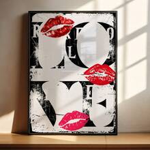 1 Stück rahmenloses modisches Liebeswandplakat, minimalistisches Typografie-Kuss-Poster, Y2K-ästhetische Raumdekoration, moderne Liebeszitatkunst, FunkyPosters, Schlafzimmerdekoration, Wanddrucke für Räume, Studentenwohnheim-Grundausstattung