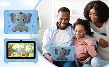 Redbeat B1 6GB (2+4)RAM 32GB ROM (TF Expansion 512GB) WiFi Tablet Supports SIM Card, Shockproof Case, Dual Camera, Parental Control, Kids App PreInstalled, Great Gift For ChildrenDual-Channel, Long Battery Life Kids Tablet 7 Inch Christmas Gifts For Children - 藍色 - 查看 4