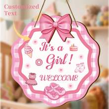 1pc Personalized Wooden Baby Boy Birth Announcement Plaque, Customizable Text And Blessings, Welcome Baby, Newborn Commemoration, Vintage Blue Wooden Wall Art Decor, Perfect For Nursery, Wedding, Birthday And Holiday Decoration, Home Decor - Blue - View 4