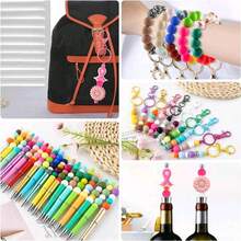 30/50pcs Pink Leopard Print Silicone Beads Set, 15mm, Suitable For DIY Jewelry Making