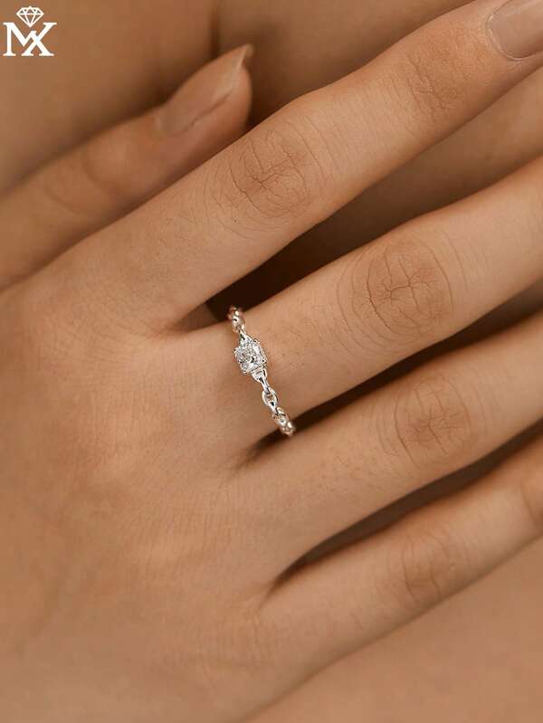 1pc 925 Sterling Silver Cubic Zirconia Geometric Open Ring