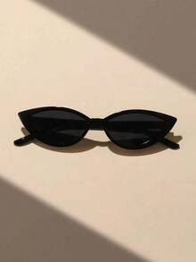 1pc Unisex Black Eye Shaped Small Frame Elegant Casual Vintage Fashion Fashion Glasses, Suitable Outfits, Sports, Beach, Festival, Travel, Street Style, Holiday, Driving, Outdoor Activities, Party Summer Beach Vacation,Outdoor,Travel - 彩色 - 查看 2