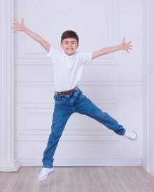 Calça jeans infantil menino skinny com lycra 4 a 8 - Azul - Visão 5