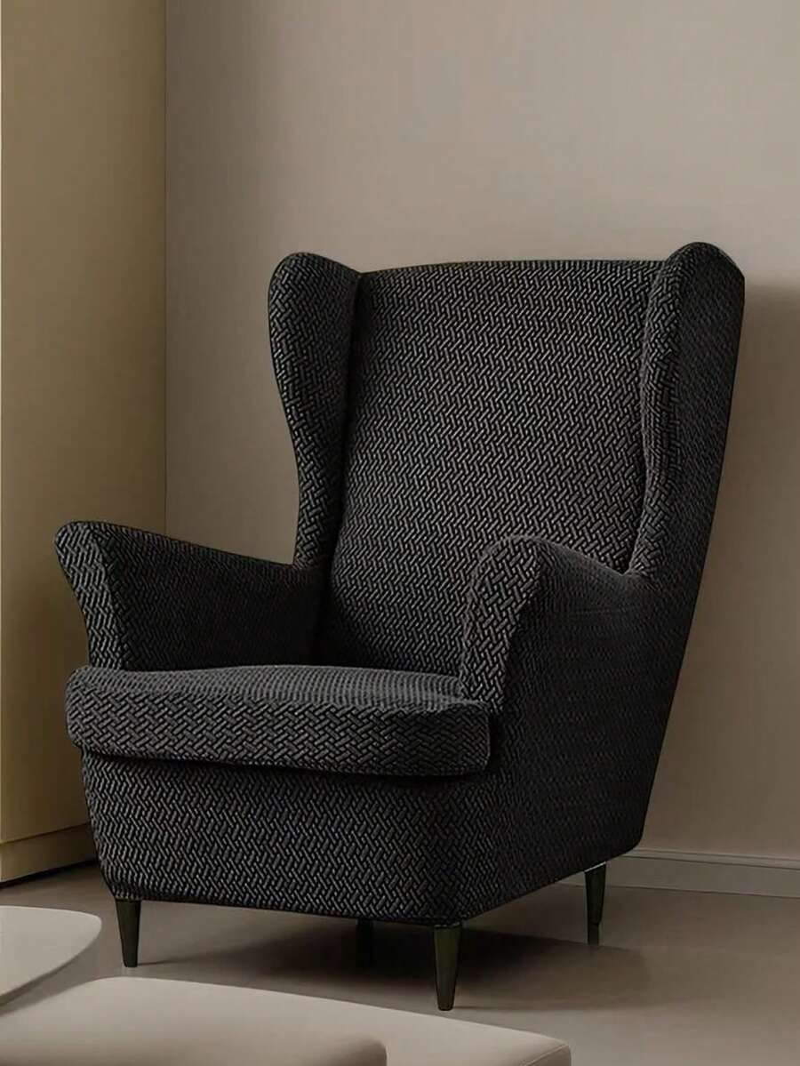 1pc Jacquard Velvet Armchair Cover, Stain-Resistant, Dust-Proof, Scratch-Resistant, Suitable For All Seasons, Available In Multiple Colors, Ideal For Home, Bedroom, Living Room And Dining Room - Interstellar Black - View 1