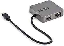 Adaptateur multiport USB-C StarTech.com - Station d'accueil USB Type-C - HDMI ou VGA - avec câble de 29 cm - avec ports USB A et USB Type-C - Gris foncé - Voir 2