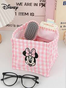 Disney 1个装大容量化妆篮，绣有米妮米奇图案，桌面收纳篮，办公杂物收纳篮，桌面收纳篮，化妆品收纳篮，护肤品收纳篮，婚礼伴娘礼物，妈妈礼物，生日礼物，送给朋友和老师的礼物，家居装饰，浴室客厅卧室装饰。