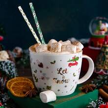 100 Christmas Series Paper Straws, Size 6x197mm, Serving As Christmas Decorations And Supplies For Cocktails, Coffee, And Other Beverages, Creating A Strong Christmas Atmosphere - Merry Christmas, Suitable For Various Christmas Parties, Gatherings, And Events - Mixed Colors - View 5