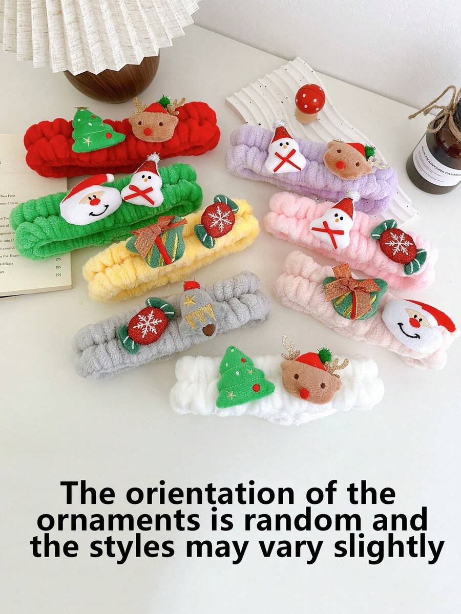 1pc High-Elastic Christmas (Women's Coral Fleece Headscarf Style) – Suitable For Assisting Both Men And Women In Facial Cleansing, And Can Also Be Used As Christmas Home Decor And Christmas Head Decoration,Gifts,Travel,Gifts For Women,Hair Stuff,Stocking Stuffers