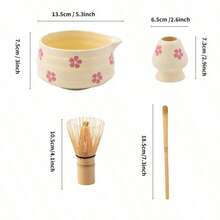 Set de Matcha de 1 pieza/2 piezas/3 piezas/4 piezas/5 piezas, Lindo set de Matcha que incluye 1 tazón de Matcha, 1 cuchara de Matcha, 1 soporte de Matcha, 1 cuchara de bambú, 1 tamiz. Set de Matcha de 5 piezas, adecuado para amantes del Matcha y principiantes, perfecto para preparar el ritual de la bebida de Matcha Latte en casa o en un restaurante