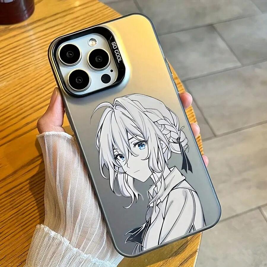 Violet Evergarden Phone Case, Popular Cartoon Design, Compatible With IPhone 17, 16, 15, 14, 13, 12, 11, Air, Pro, Max, X, XR, XSMAX, 8 Plus, Matte Color Hard Shell, Full Protection, Violet Evergarden17 17promax - Black - View 1