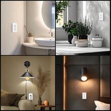 12Pack Duplex Outlet Covers Wall Plate Dual Light Switch Cover UL Listed Standard Size 1Gang 4.53" X 2.76" Unbreakable And High Temperature Resistant Wall Outlet Covers White - White - View 6