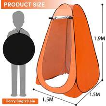 Carpa de Ducha para Acampar, Tienda de Campaa para Ducha, bao de Campamento, 1.9x1.2x1.2m Fcil de Montar, Ligero Plegable para Acampar, Caminar, Viajar a la Playa Junto al Mar - Naranja - Ver 3