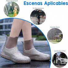 Cubre Zapatos Impermeable Lluvia para Hombre y Mujer, Silicona Cubrezapatos de Lluvia, Funda de Zapato Reutilizable, Cubierta de Silicona Antideslizante para Los Das de Lluvia - L[37-39] - Ver 5